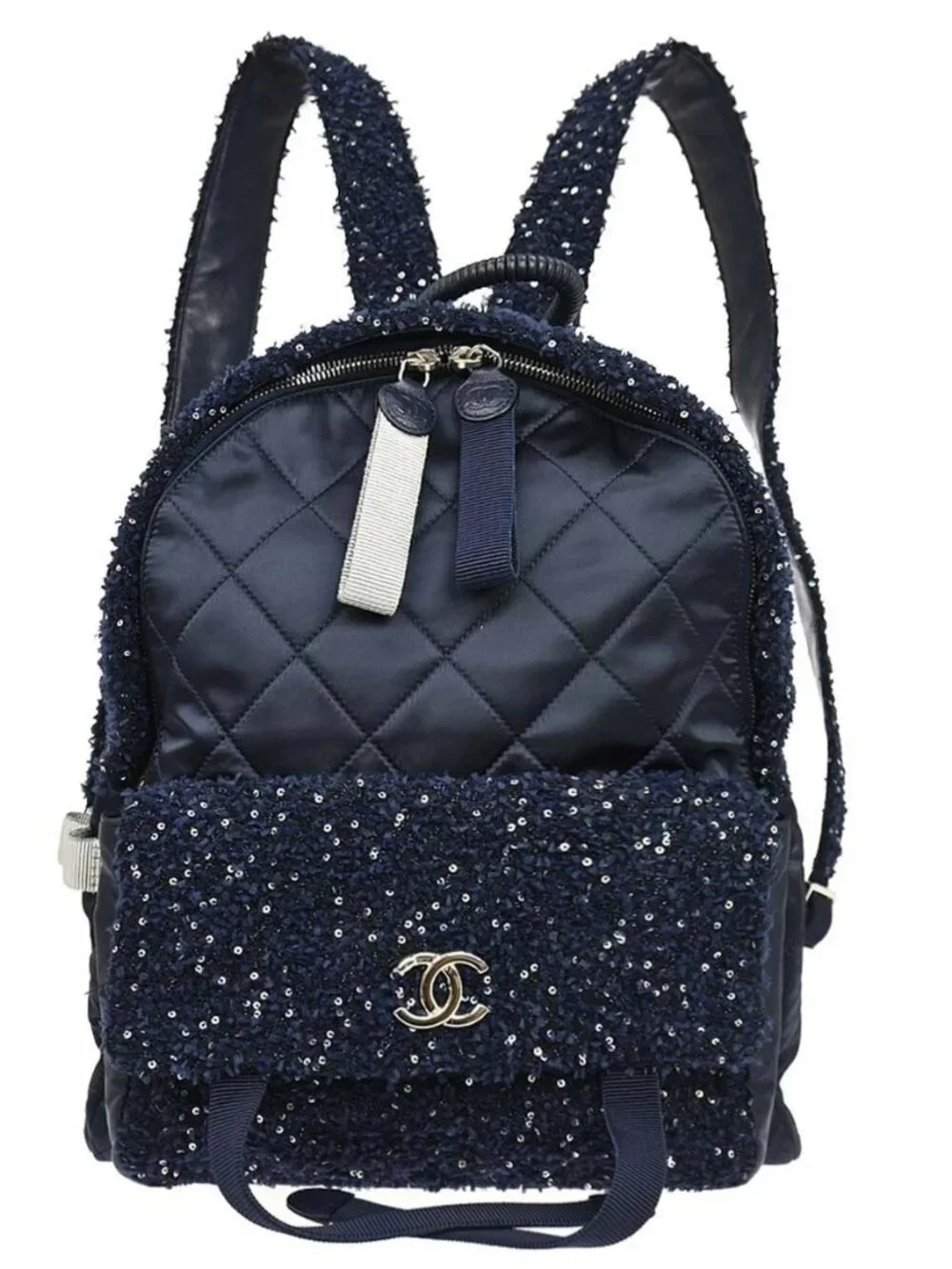 Chanel Navy Tweed Nylon